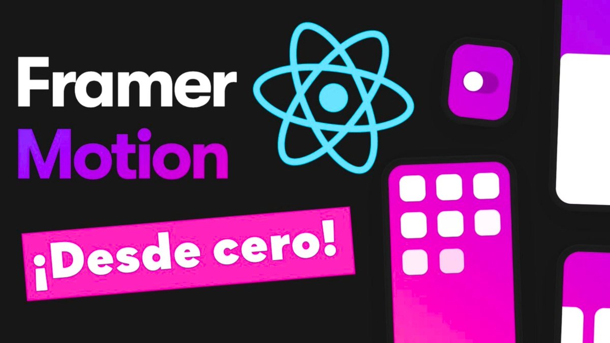 midudev's tweet photo. ¡Crea animaciones ESPECTACULARES con REACT!

CURSO gratuito de Framer Motion:
◆ 2 horas de contenido
◆ Ejemplo práctico paso a paso
◆ Añade micro-interacciones y mejora la UX

→ https://t.co/VvjXZBJk8U https://t.co/8TkNUYoVI0