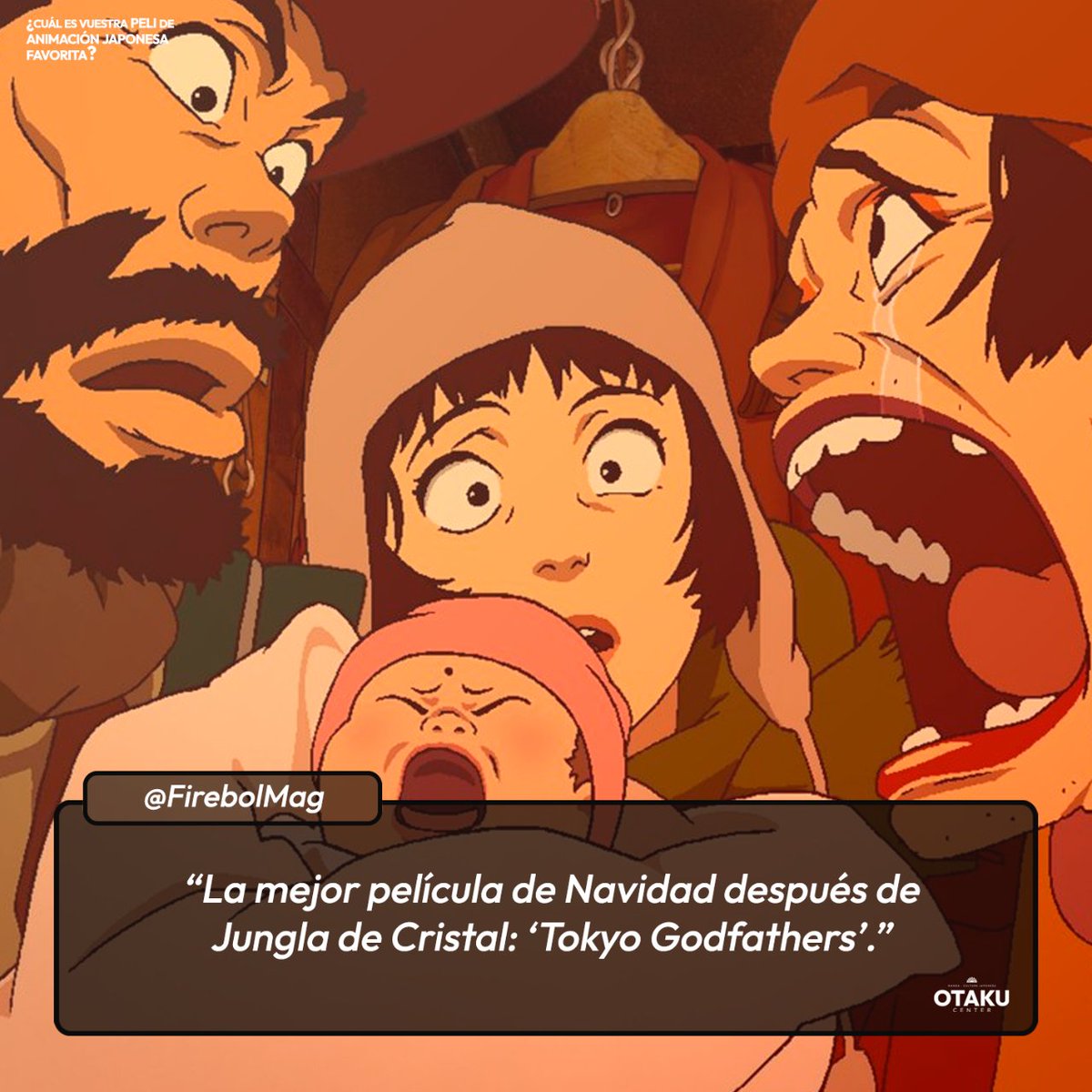 otakucenter's tweet photo. @EleHwang_ Y @FireboltMag nos deja otra genialidad de peli, del maestro Satoshi Kon, que os va a encantar, y se convertirá en una de vuestras pelis para ver cuando queráis calorcito y risas a partes iguales.
#OtakuCenter #Preguntitas https://t.co/J6iwAkYffa