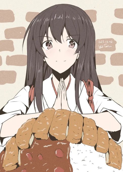 全力で参りましょう! #艦これ版深夜の真剣お絵描き60分一本勝負 #艦これ版真剣お絵描き60分一本勝負_20231202 #赤城 #艦これ