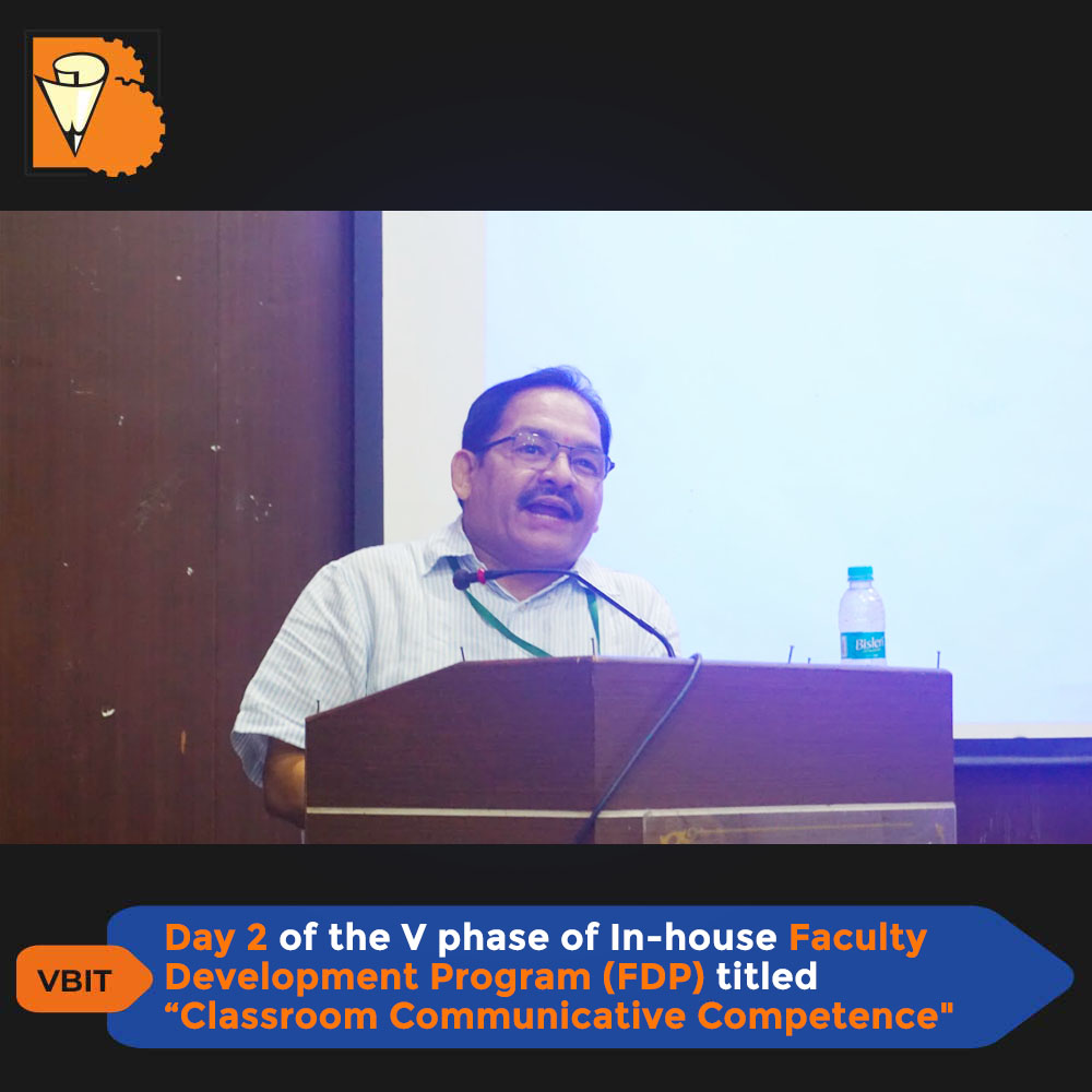 VBITHYD's tweet image. Day 2 of the V Phase In-house 𝐅𝐚𝐜𝐮𝐥𝐭𝐲 𝐃𝐞𝐯𝐞𝐥𝐨𝐩𝐦𝐞𝐧𝐭 𝐏𝐫𝐨𝐠𝐫𝐚𝐦(𝐅𝐃𝐏) titled Classroom Communicative Competence was conducted for the recently recruited faculty on 2nd December 2023.

#VBIT #FacultyDevelopment #ClassroomCommunication #Day2 #Education #FDP