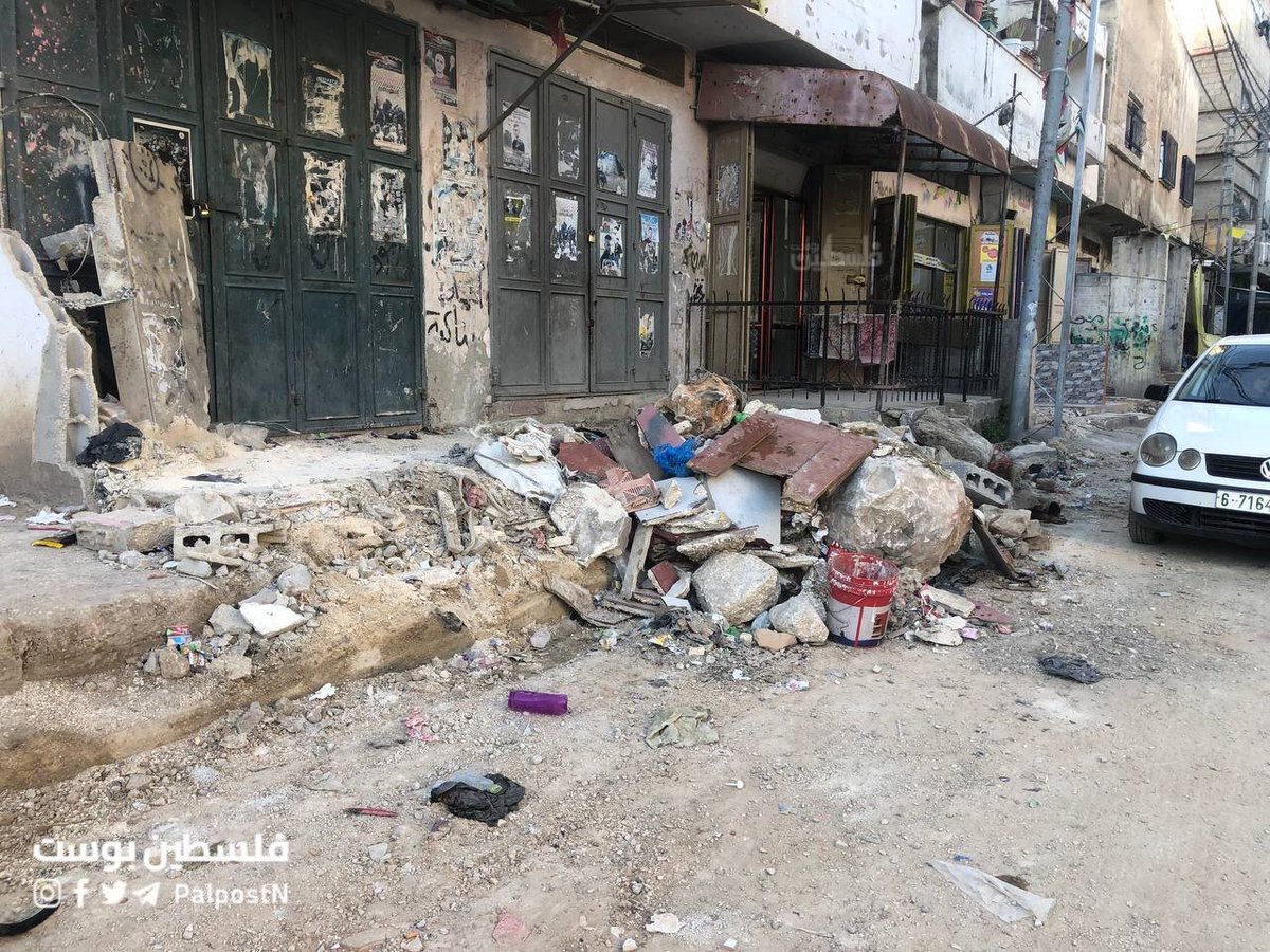 Timesofgaza's tweet photo. Not an Airstrike-in the West Bank:

a raid by occupation forces causes extensive damage in Balata refugee camp east of Nablus. https://t.co/MpXRRXuFcV