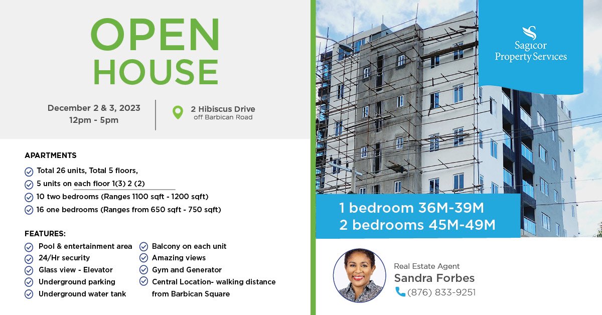 Discover this premium living experience! 

Join Sagicor Property Services on December 2 & 3 from 12pm-5pm, for an exclusive open house.

#SagicorJa #SagicorPropertyServices #EverythingRealEstate