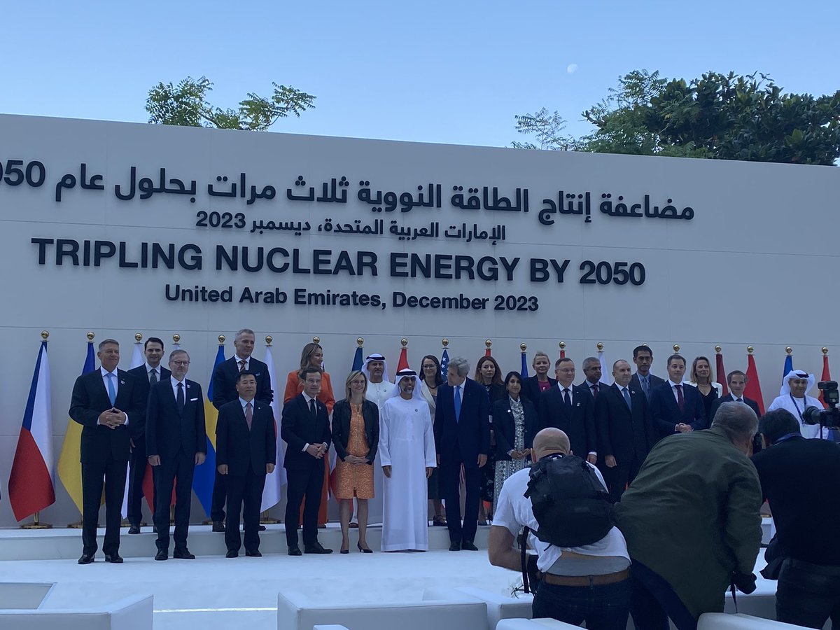 Aur_Prevost_CN's tweet image. 👍 Historic moment at #COP28  in Dubaï this morning ! 22 countries have signed up to the goal of #tripling global #nuclear #energy capacity by 2050. The revival of nuclear #power is critical for cutting #carbon emissions to near zero in the coming decades.