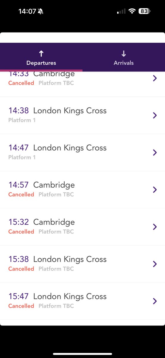 Hey <a href="/GNRailUK/">Great Northern</a> why such a train crew shortage today? No trains to Cambridge for next two hours. 🤔