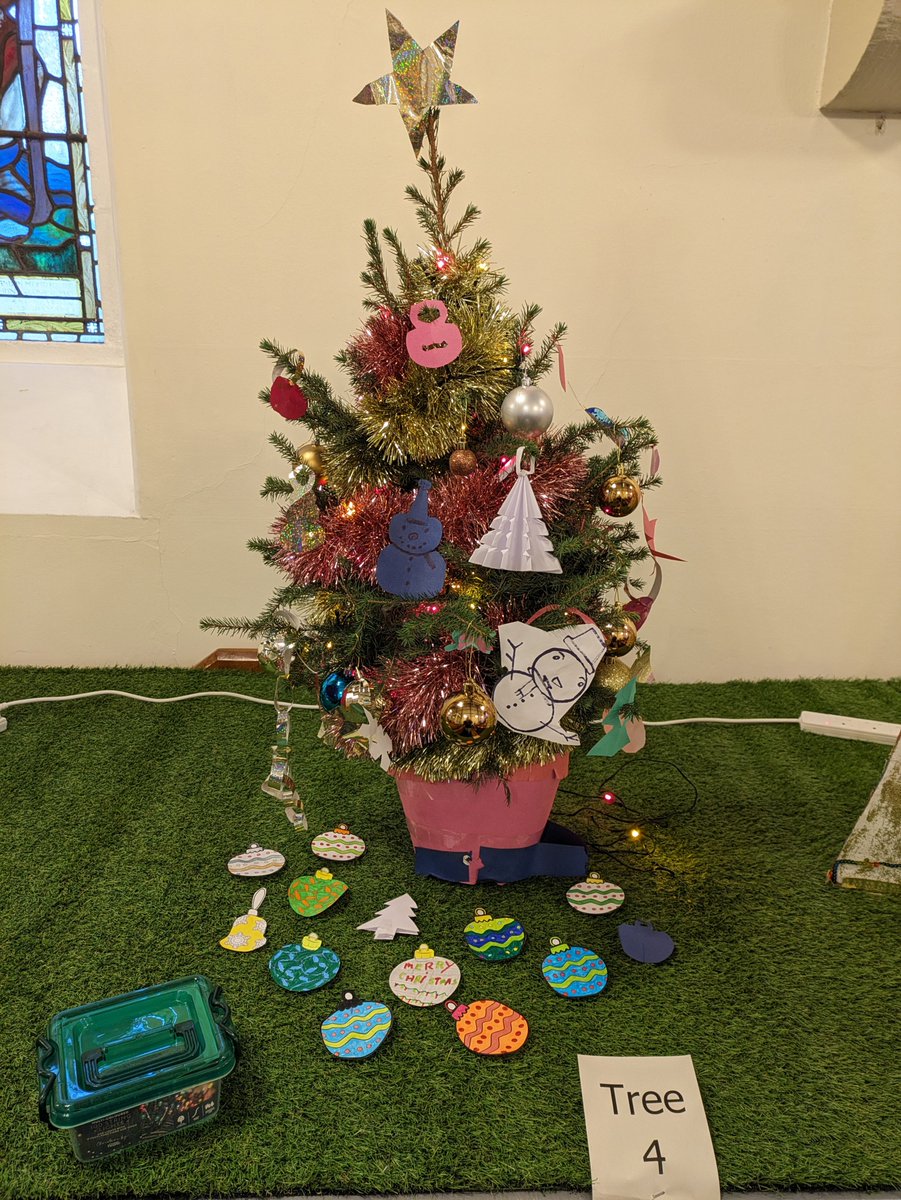 The <a href="/JohnstoneHighSc/">Johnstone H.S.</a> Christmas Tree taking its place at the <a href="/JohnsJohnstone/">St Johns Johnstone</a> Christmas Tree festival. Pupils from RMPS, Nurture, Art and Learning Support were decorating it all day Friday. If you get the chance come and see the Trees from all over the Johnstone community.