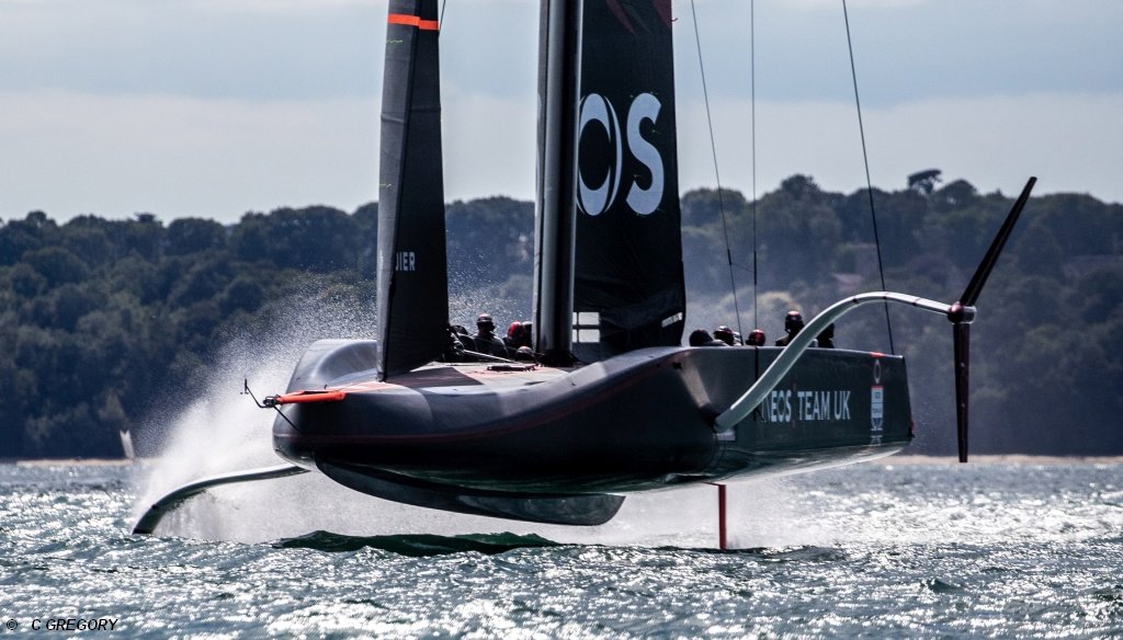 JfaOnboard's tweet photo. No sé si has tenido oportunidad de ver los ⛵ AC40 y AC75  de la #AmericaCup en acción 😲

Embarcaciones monocasco con 2 brazos con foils (hidroalas) que se mueven dentro y fuera del agua para controlar "el vuelo".

Pura Innovación de técnicas de ingeniería y navegación. https://t.co/zPD0iWlkYK