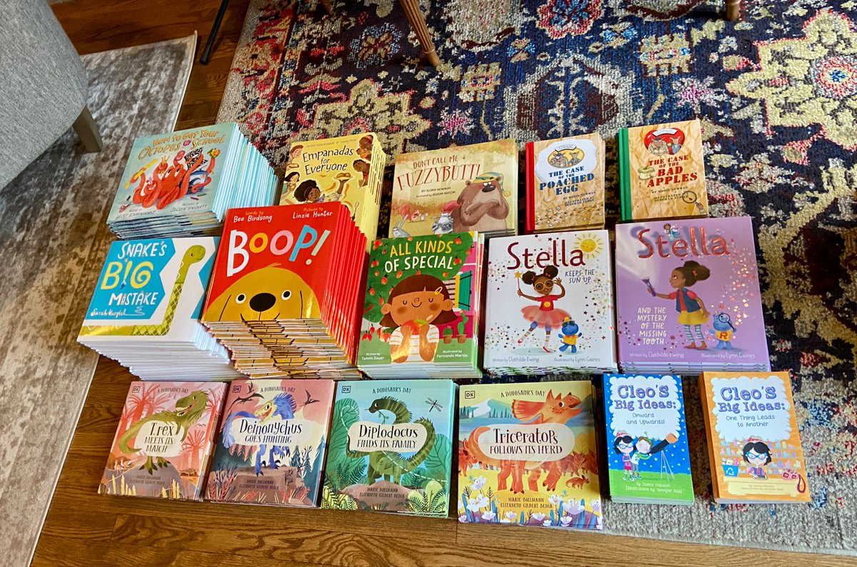 Woooah! We came back from holiday travel to find ALL THESE BOOKS for @Buildscholars and #HolidayBookDriveChi year 7! 📚❤️ Will share each stack separately soon! @SarahKurpiel @beckyscharn @BeaBirdsong @JackieKramer422 @clo_ewing @lizbedia @SauerTammi @robinnewmanbook @JMilusich