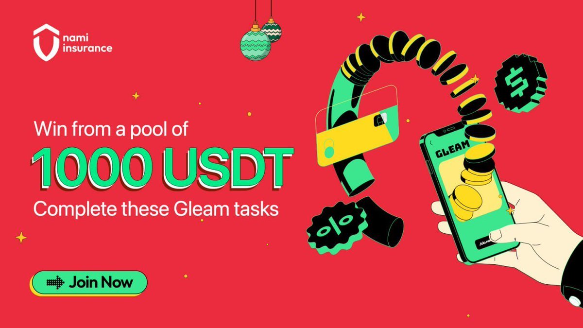 nami_insurance's tweet photo. 🔥1,000 USDT #AIRDROP BY NAMI INSURANCE  

- Like &amp; RT &amp; Tag 1 friends and Cmt #BEP20 wallet
- Comple all task: https://t.co/BRDpGtPq9W

First 20 USDT for 5 lucky winners

1,000 USDT unlock condition: This campaign reached 500 valid participants

Time: Dec 02 - Dec 10

$STRK $TIA https://t.co/f3TdbpB8JZ