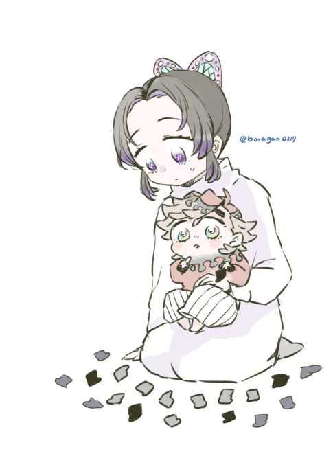 #童しの版深夜の真剣お絵描き60分一本勝負 #童しの    「足袋」  お出かけするちまどまとしのぶさんだけど、ちまどまの小さな足袋がバラバラでペアが見つからない…