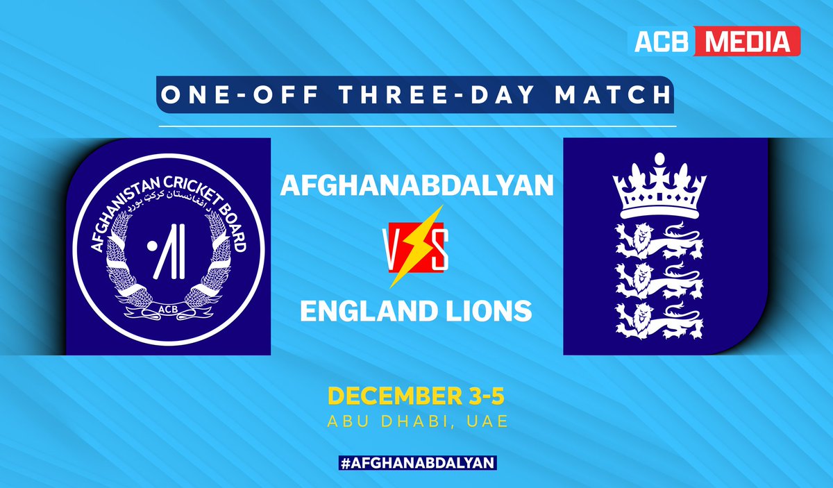 AfghanAbdalyan Meet England Lions in One-Off Three-Day Match in UAE

The ACB confirms that the #AfghanAbdalyan (Afghanistan A) Team will meet the England Lions in a one-off three-day match starting tomorrow in Abu Dhabi, UAE.

More: shorturl.at/birOS