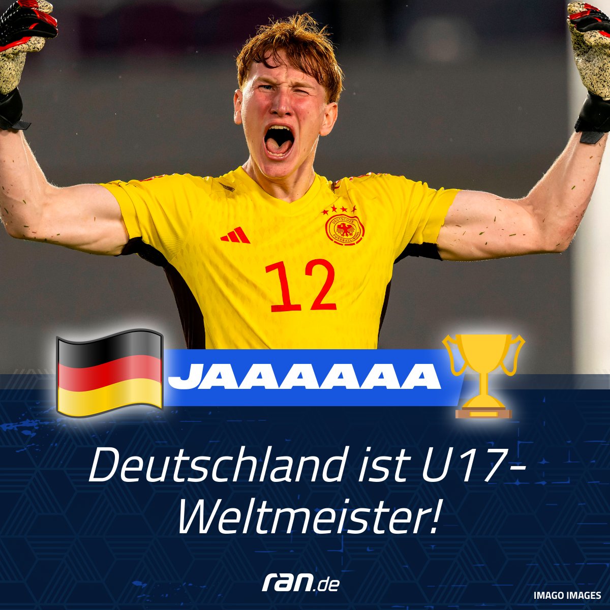 ransport's tweet photo. HEIDE DU MONSTER!  Was für ein Final-Thriller, was für ein Drama, was für ein Turnier! Jungs, Ihr seid der WAHNSINN! ❤️2:0-Führung gegen Frankreich verspielt, in Unterzahl ins Elfmeterschießen, gerettet wo abermals Konstantin Heide zum Helden wird. WELTMEISTER! 🇩🇪🔥🏆 #GERFRA https://t.co/H372GeSx7V