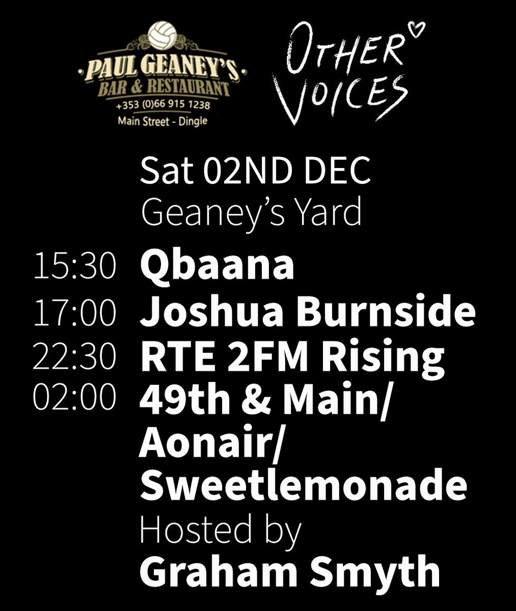 Day 2 of Other Voices at Geaney's.....  

Get all the details here othervoices.ie

#paulgeaneysbar #dingle #OV2023