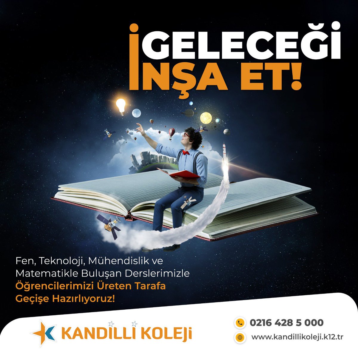 Kandilli Koleji'nde, yenilikçi, yaratıcı ve üretken bireyler yetiştirme hedefiyle, derslerimizde Fen, Teknoloji, Mühendislik ve Matematik disiplinlerini iç içe kullanarak öğrencilerimizi teknolojiyi tüketen taraftan üreten tarafa geçmeye hazırlıyoruz. 🚀🌏