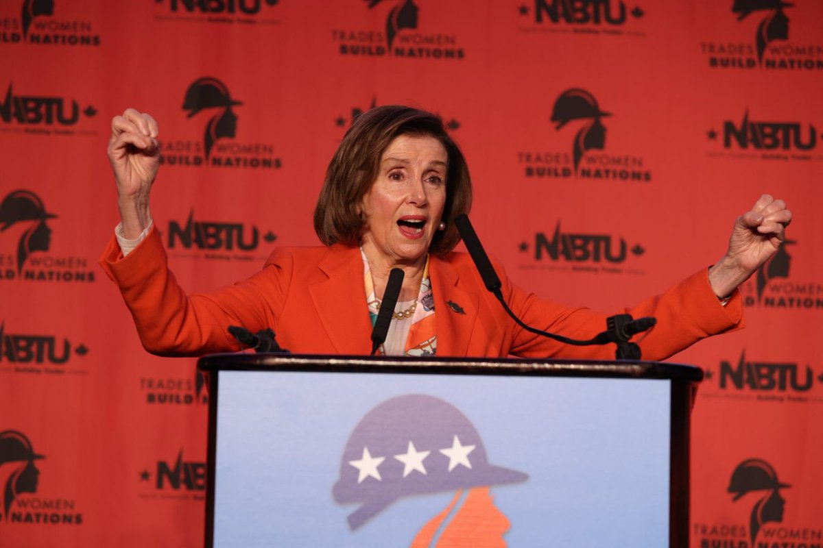 “We don’t agonize we organize. There is POWER in sisterhood. Because when WOMEN succeed America succeeds! ” Our sister and friend @SpeakerPelosi during #TWBN2023 @NABTU_TWBN