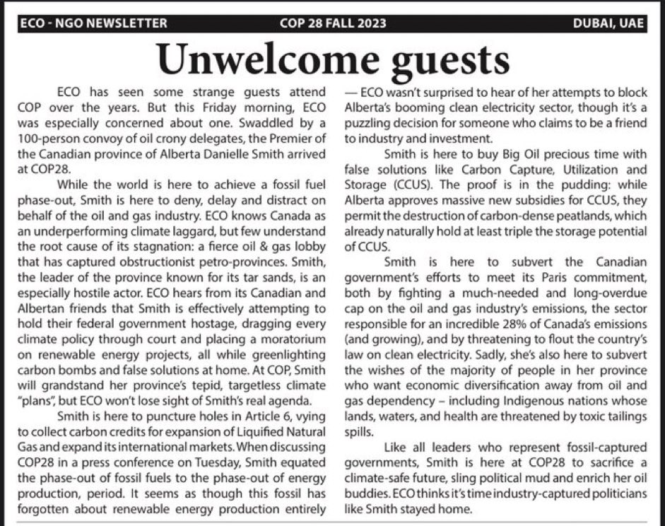 This is the most accurate piece of reporting on the Alberta UCP and Danielle Smith’s agenda I’ve ever read. It would be nice if our own media would deliver truth about this dinosaur party and the oil lobbyists it employs.