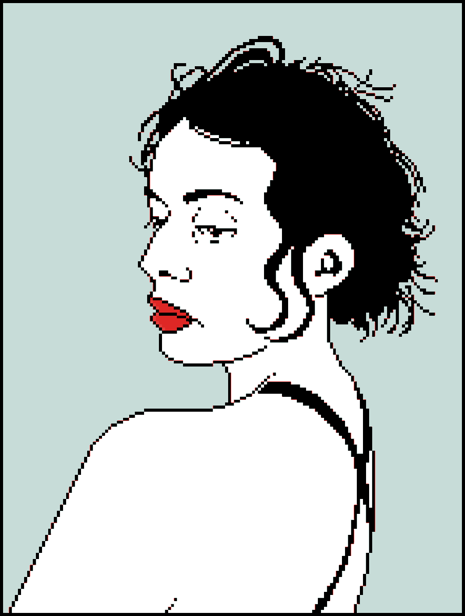 @GlassOlive I tried to make a pixel version of one nice photo of you, turned out very 80s style.