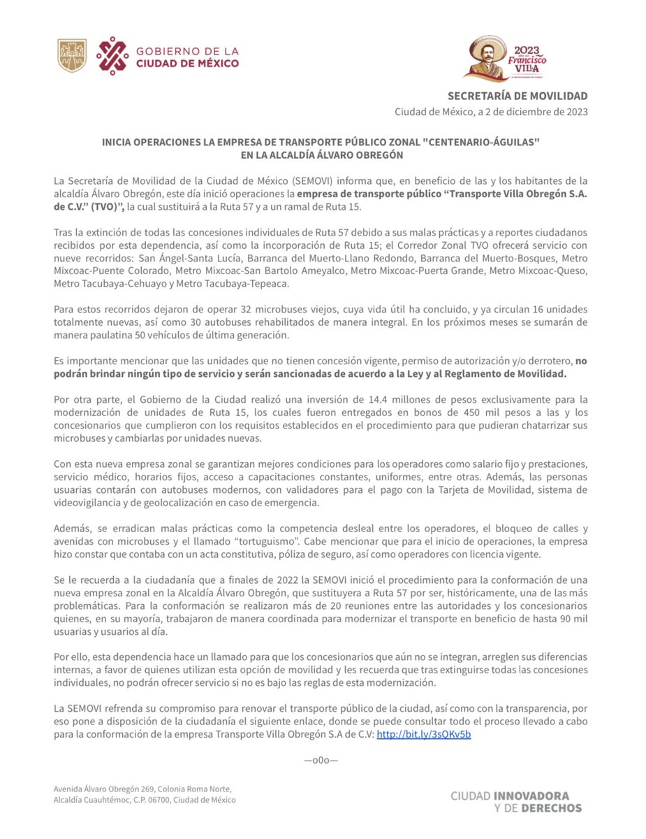 Secretaría de Movilidad CDMX tweet media
