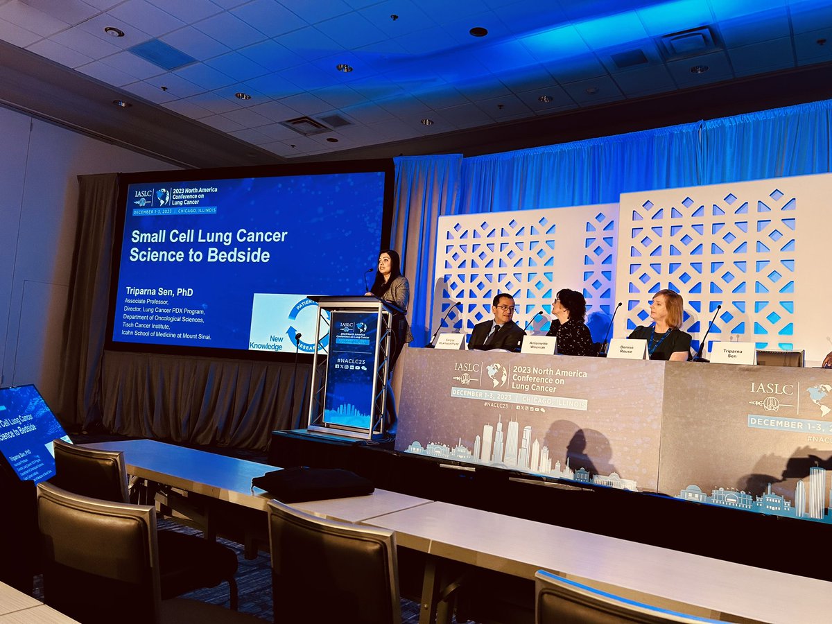 theabzlab's tweet photo. Great session on SCLC along the translational spectrum with an all star lineup: @teekayowo @triparnasen @ajuloorimd @smlungpathguy, Dr. Antoinette Wozniak, and Denise Rouse. #NACLC #IASLC https://t.co/6NUA15K2BG
