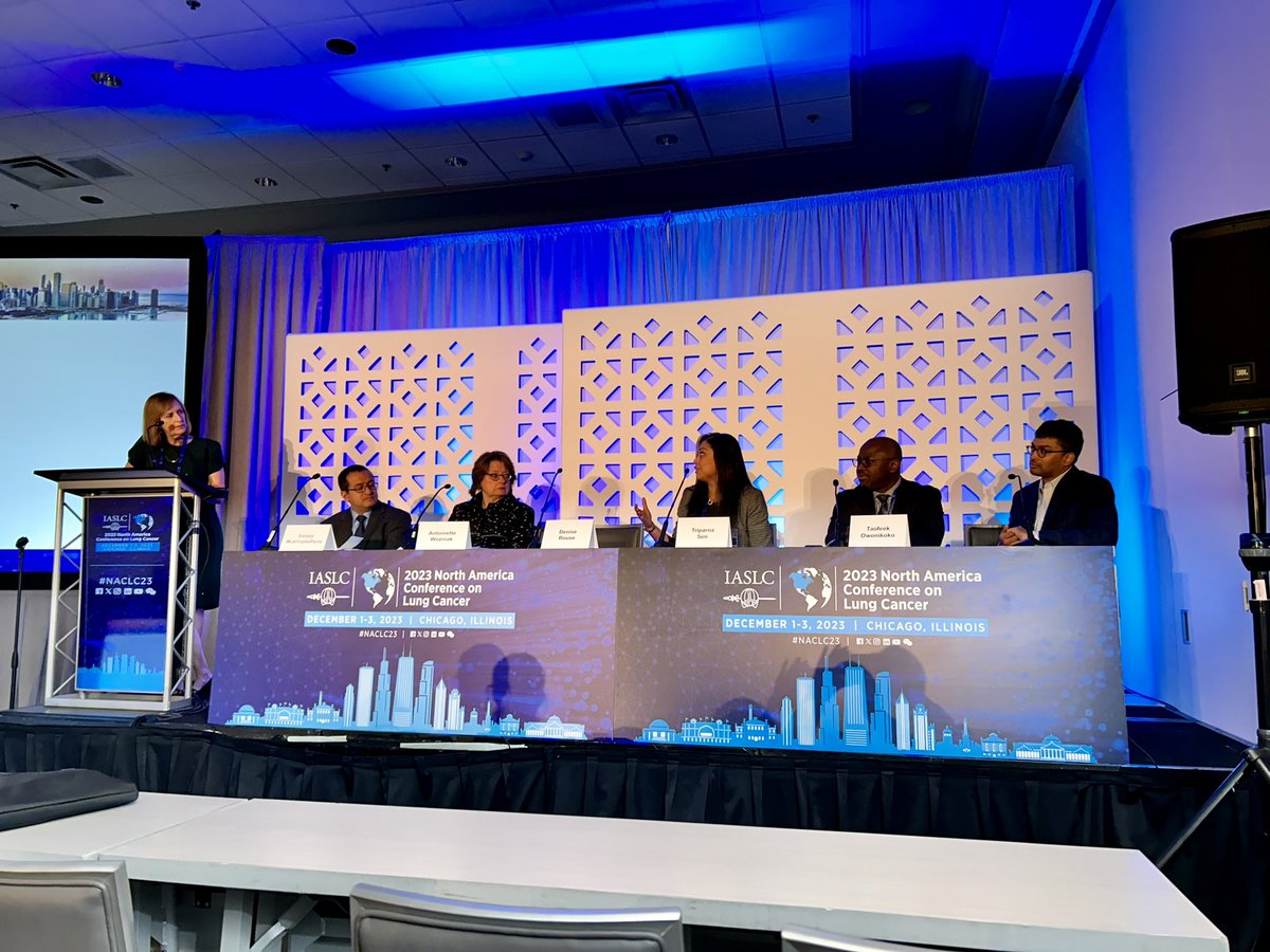 Great session on SCLC along the translational spectrum with an all star lineup: @teekayowo @triparnasen @ajuloorimd @smlungpathguy, Dr. Antoinette Wozniak, and Denise Rouse. #NACLC #IASLC