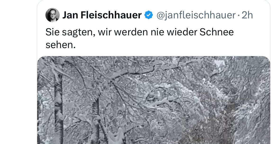 🚨 Ein Mann in Deutschland hat Schnee gesehen, denke wir können die UN Klimakonferenz jetzt abbrechen. #COP28