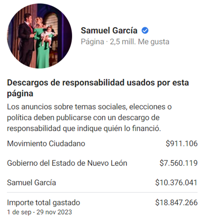 ClickDgo's tweet photo. Bueno ¿y ahora que va a pasar con los $18,847,266 que se gastaron en 3 meses de publicidad de la página de Samuel? 

#Trends: Nuevo León Luis Enrique Orozco PRIAN Dante Bronco Marcelo SIDA SCJN https://t.co/3xdeCi2hc6