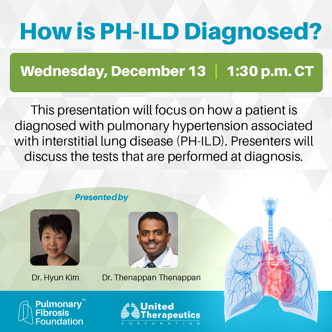 Patients, caregivers, and family members are invited to join United Therapeutics and the Pulmonary Fibrosis Foundation for an industry hosted webinar at 1:30 p.m. CT on Wednesday, December 13. Register now at register.gotowebinar.com/register/48641…