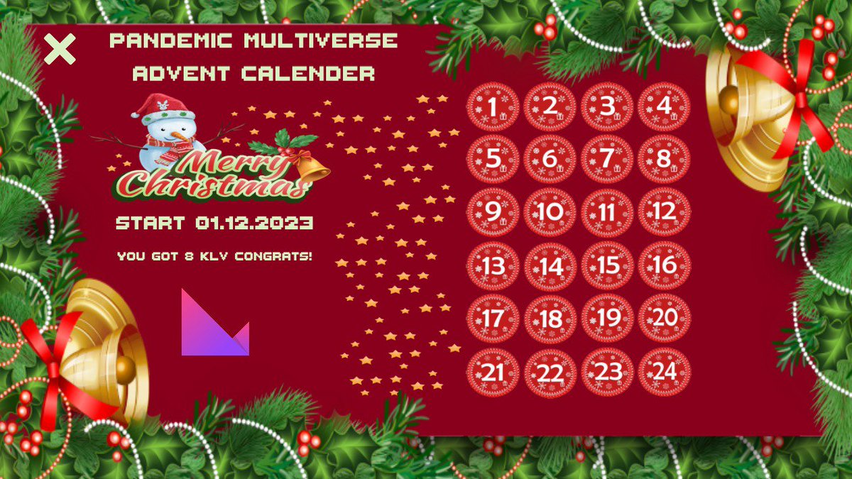 Pandemic_Games_'s tweet photo. Have you already collected your daily gift from the Advent calendar in the #ArcadeGamingHall?

With a little luck you'll receive $KLV, $PMD, $KID, $KTC or $PMT

🎁Start now and receive 500 #PMD welcome bonus
👉Only until 24.12.2023

Download:
https://t.co/5odYonsRaY https://t.co/UgMqyCgwGQ
