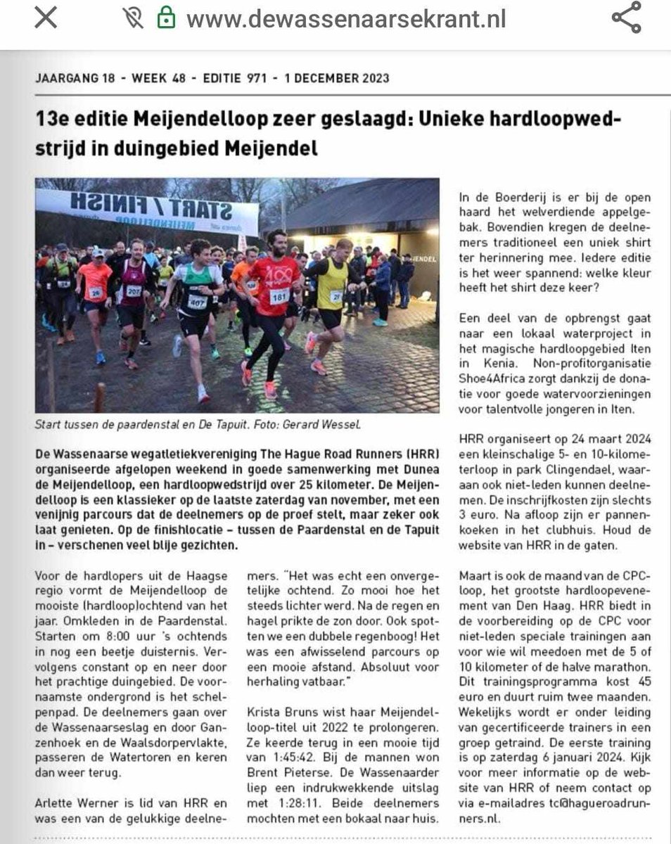 Meijendelloop1's tweet photo. Verslag van de 13e editie Meijendelloop
in De Wassenaarse Krant en Groot Voorschoten! Organisatie was in handen van @hagueroadrunner . https://t.co/VJEmjy4XIa