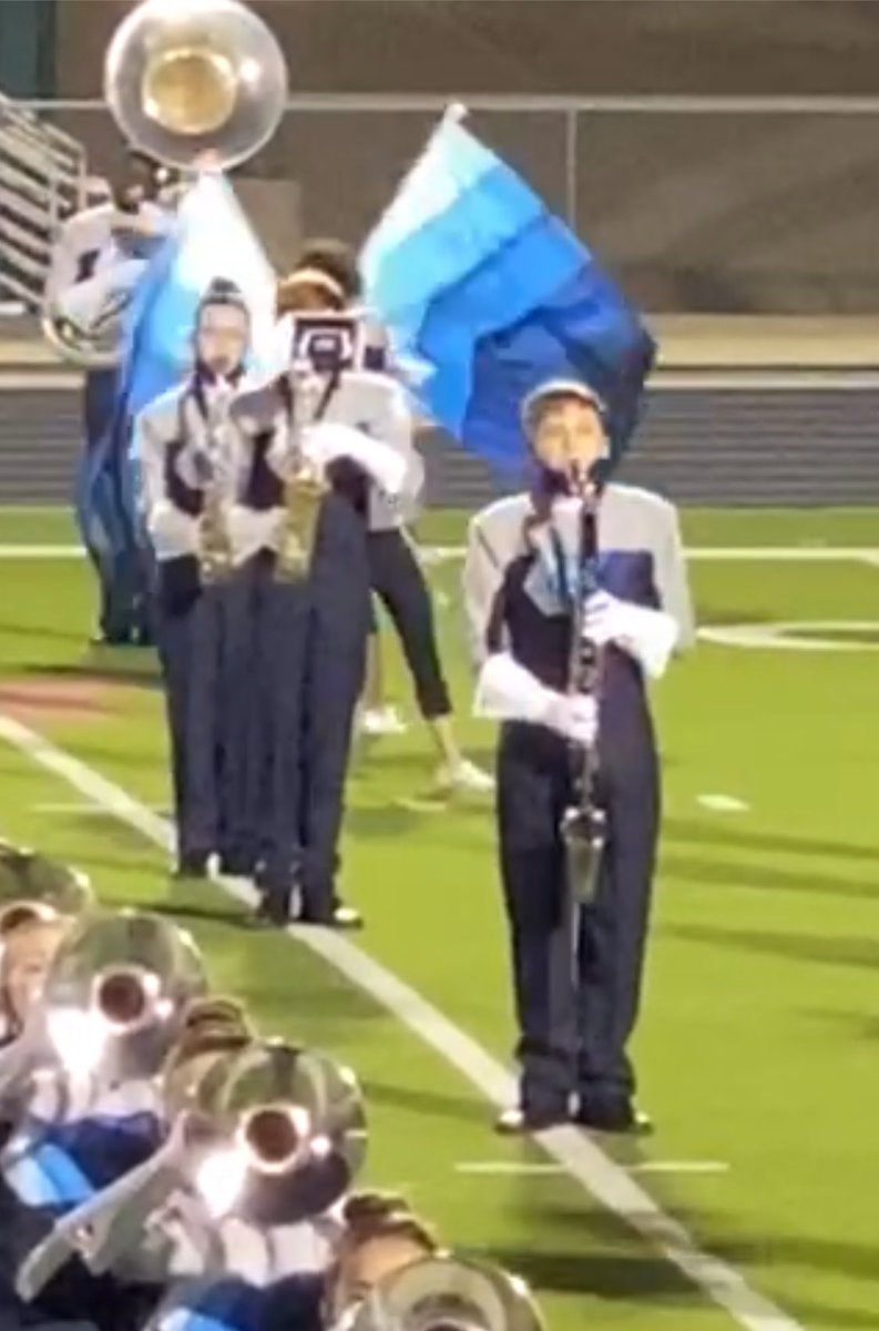 JulietPapa70's tweet photo. Four years of marching band. Started freshman year during covid. Shows were Blue Lights, Enso It Goes, Wildest Dreams, and Elysium. Thank you for the memories Big Blue! 💙 #kellermarchingband #bigblue #kellerhighschool #texasmarchingbands https://t.co/A472LCtX81