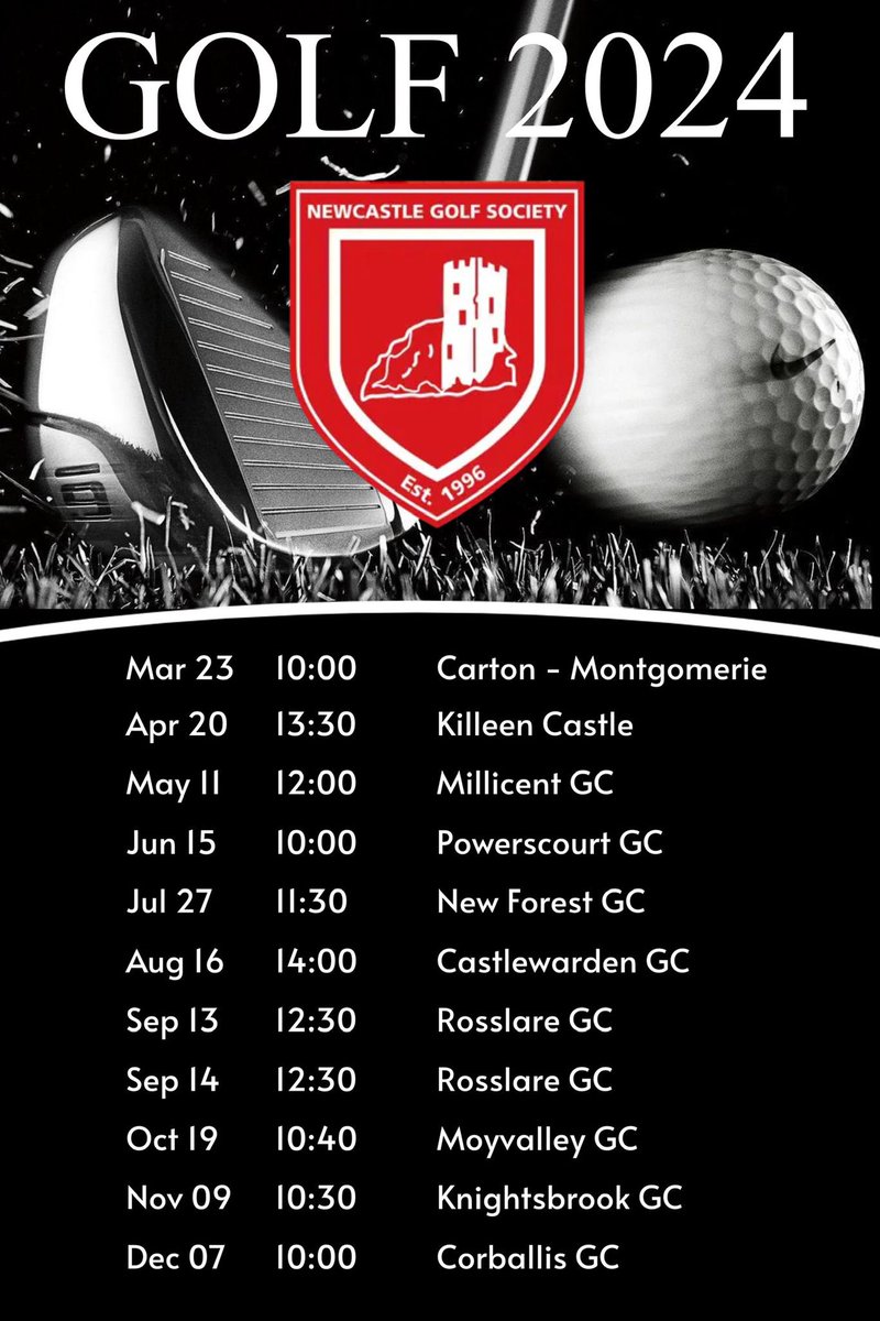 NewcastleGolf's tweet photo. Best of luck to our incoming captain @wayneproc who has picked some cracking courses for 2024 https://t.co/r99J61ApHX