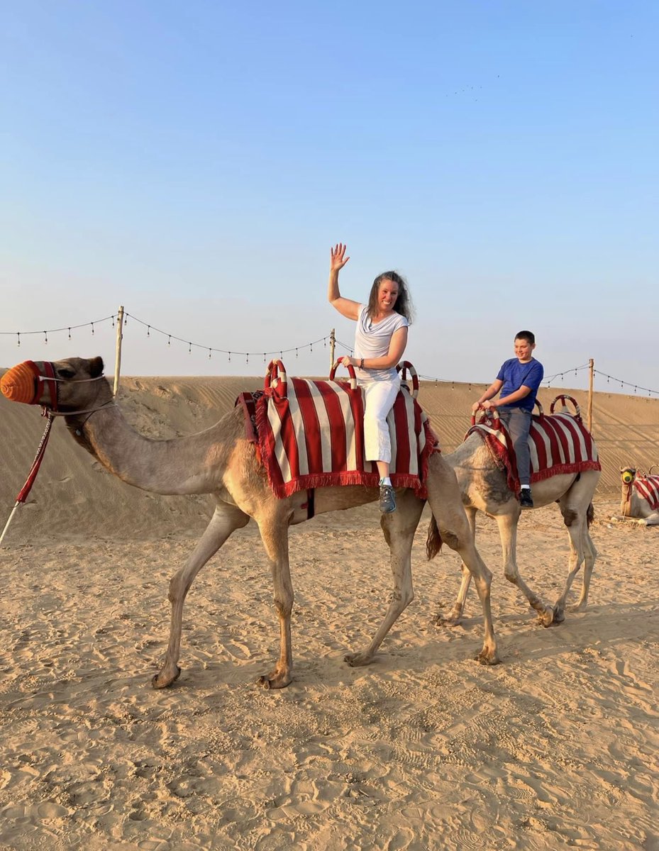 Camel riding in desert near Abu dhabi