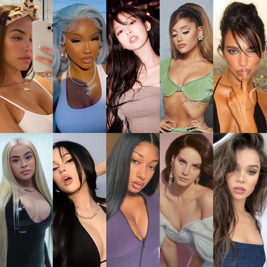 its_tobitob's tweet photo. Top 10 hottest female singer 2023
1. Madison Beer
2. Saweetie
3. Jennie Kim
4. Ariana Grande
5. Dua lupa
6. Ice spice
7. Maggie Lindemann
8. Megan stallion
9. Lana Del Rey
10. Hailee steinfeld https://t.co/kY7oryEIgA