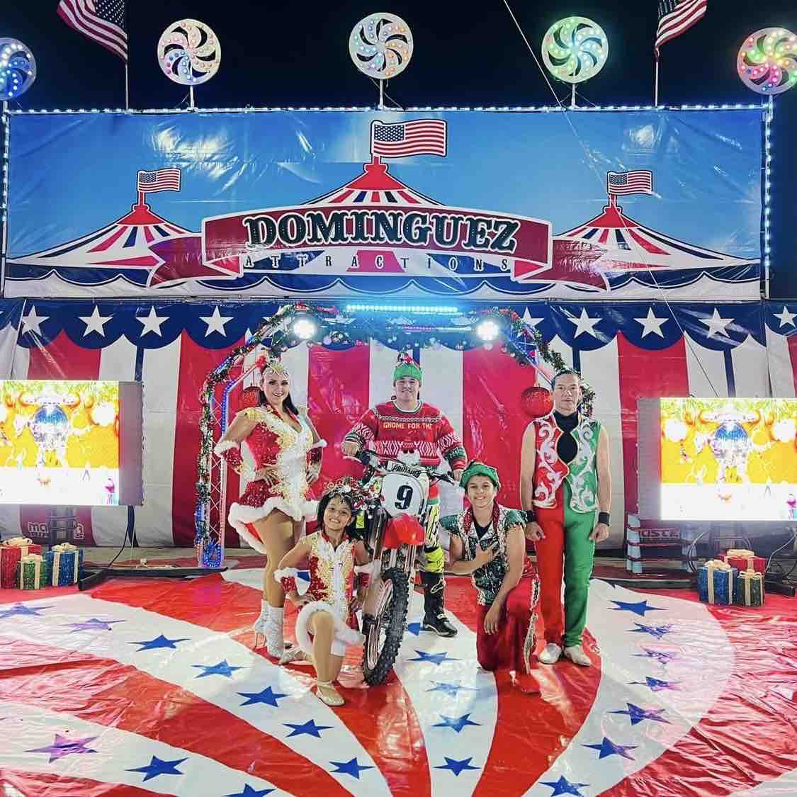 santasenchanted's tweet photo. Santa braved the Globe of Death at The Dominguez Attraction Show! 🎅🏼✨ Catch the show every night of the week! 🎟️🎄 https://t.co/E1zJKdMaTz
