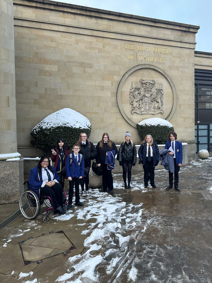 So proud of this lot for completing their first mock trials competition at the High Court. Some last minute drop outs but their hard work and dedication has been outstanding. Well done 👩‍⚖️🧑‍⚖️🤍 <a href="/Greenfaulds_HS/">Greenfaulds HS</a>