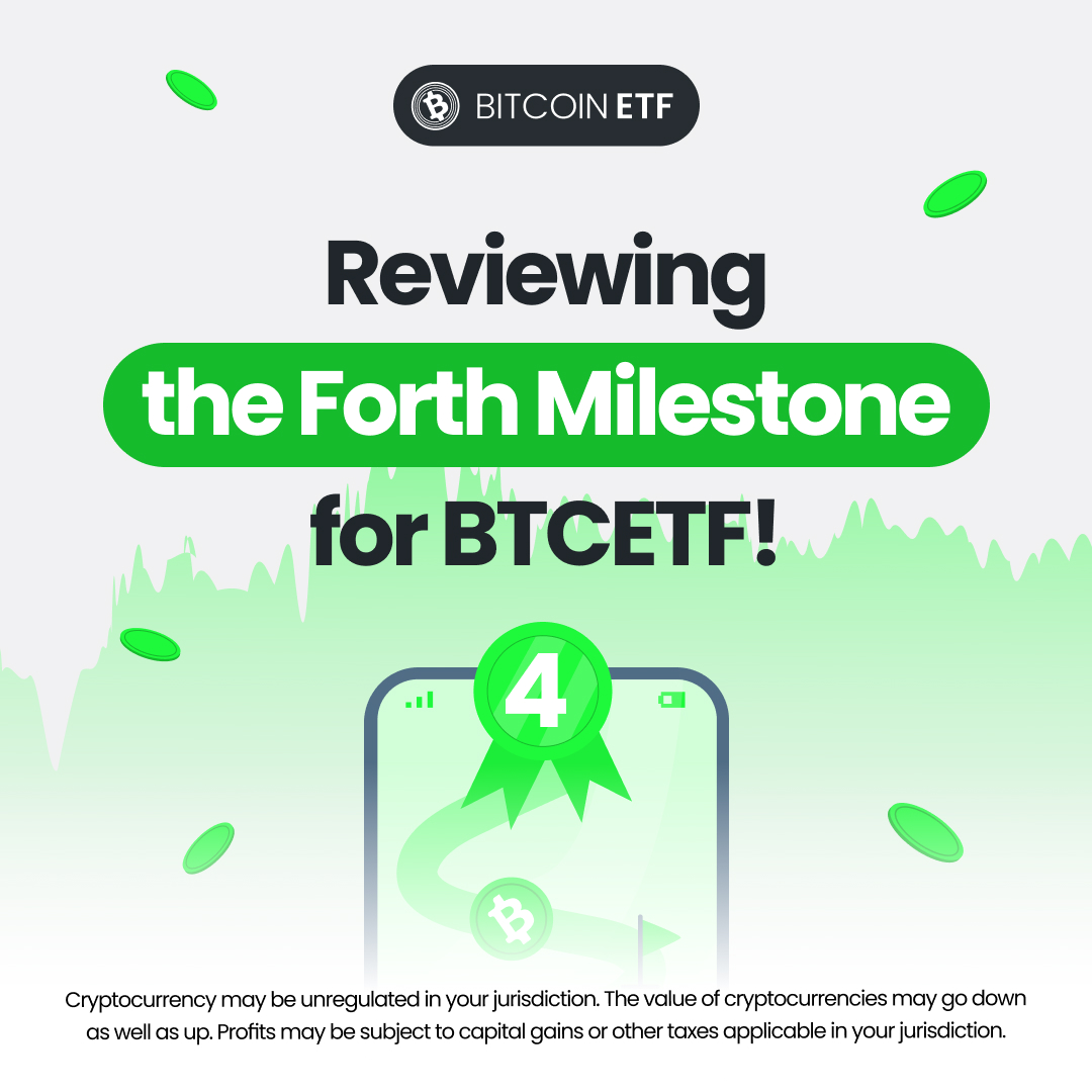 Recapping the fourth significant milestone for #BitcoinETF! 4️⃣ When the  total assets under management (AUM) for #Bitcoin ETFs reach a value of $1  billion across the market, 5% of the total #BTCETF