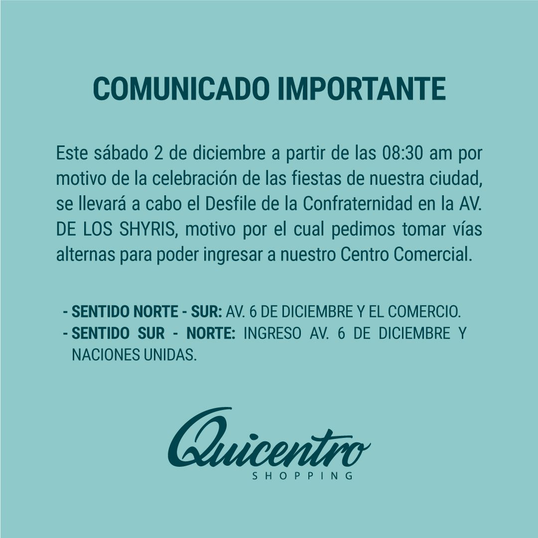 Comunicación importante 
#DesfileConfraternidad2023
#FiestasDeQuito