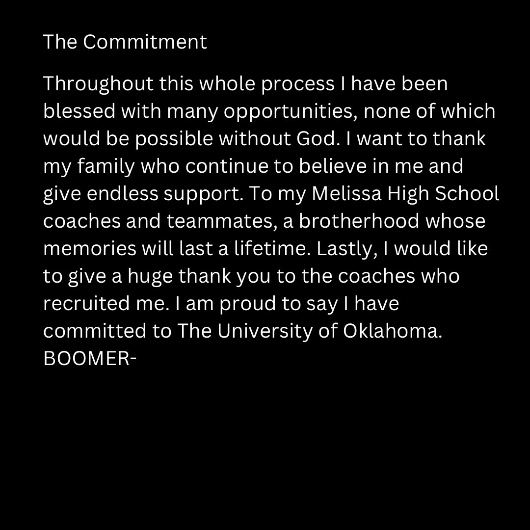 JOINING THE BROTHERHOOD‼️ @OU_Football @CoachVenables @OU_CoachB @SethLittrell #OUDNA #OLU