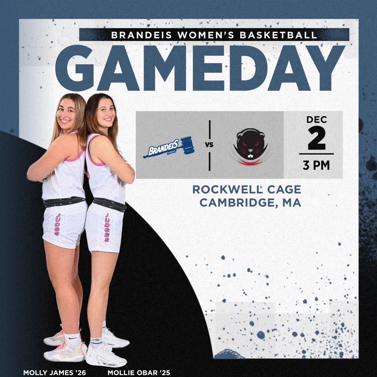 BrandeisWBB's tweet photo. 🔹JUDGES GAMEDAY🔹 

🆚@mitwbball 
⏰ 3:00 pm
📍 Rockwell Cage
🎥 https://t.co/k0XWIVIro3 https://t.co/ajlxIEPhlx