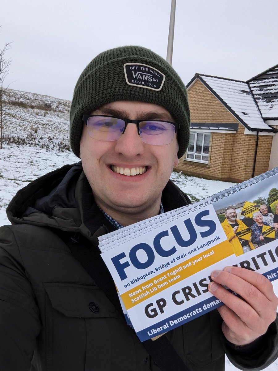 A little bit of snow can't prevent the Lib Dem Focus runs!