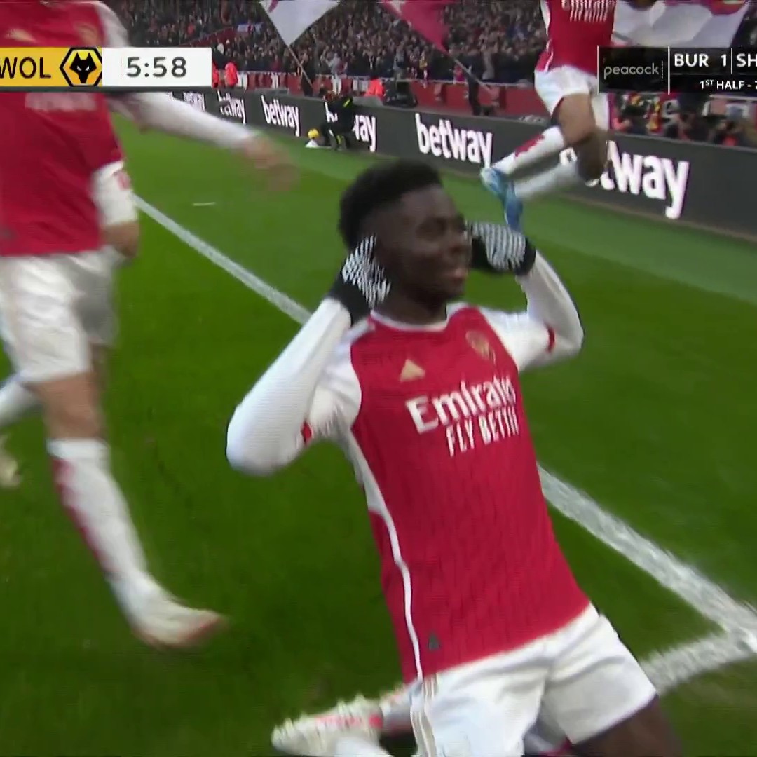 Bukayo Saka slots home from close range to give Arsenal the lead at the Emirates!📺 @USANetwork