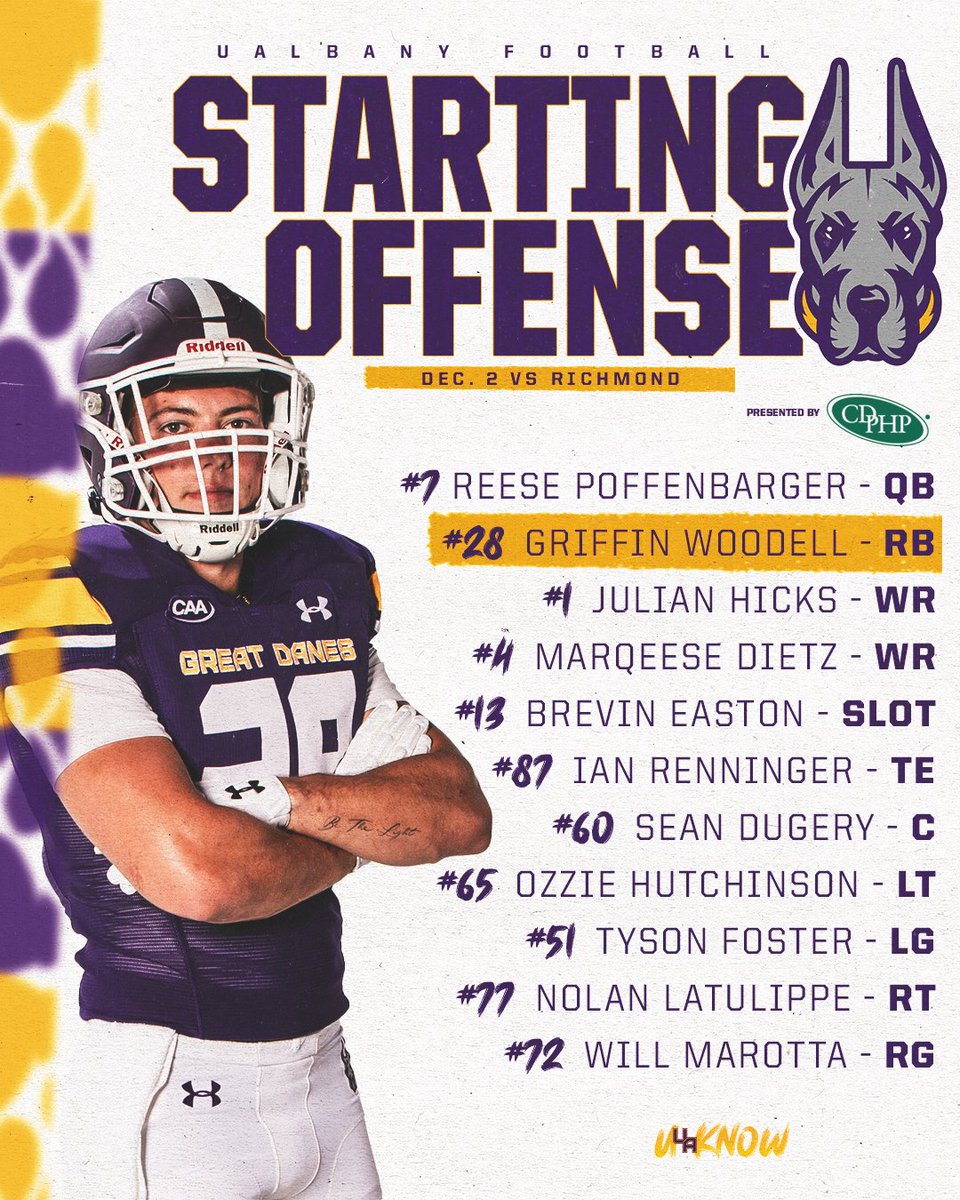 UAlbanyFootball's tweet photo. Almost game time ⌛
Our @CDPHP Starters are locked in 🔒
#UAUKNOW #WinThe https://t.co/UA4miSaEMZ