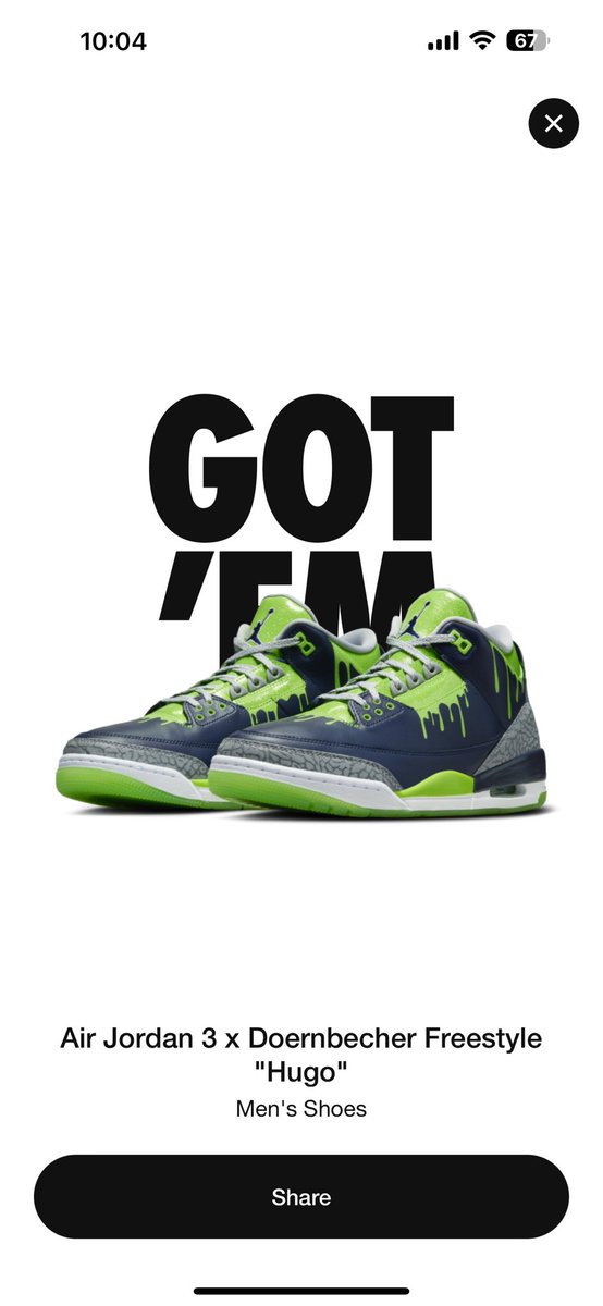 HankColeman's tweet photo. A good score on SNKRS!! Jordan Retro Doernbecher https://t.co/pziO4klkqx