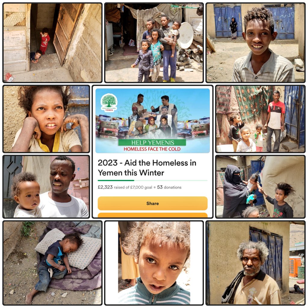 Raised £2323 of the £7,000 target 💔 It is sad to ignore the call of the poor😔 Yemen who suffer from poverty and famine Please share and donate Let us distribute blankets to 350 poor families this winter in Yemen, may God reward you Retweet 🔁🙏🏼 gofund.me/3c569d5d