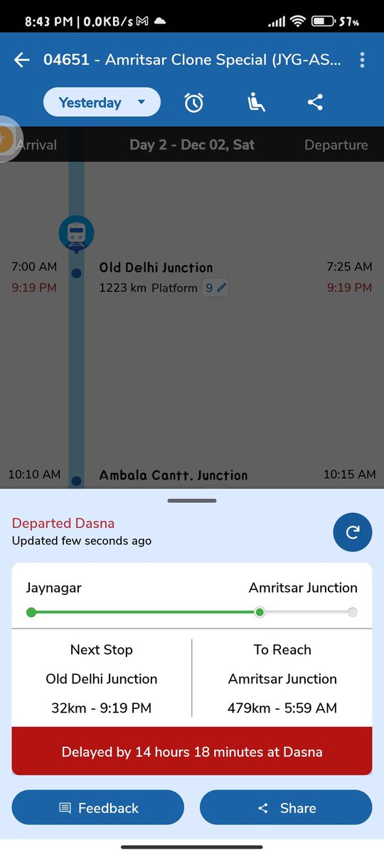 the_100rab's tweet photo. Our country has changed a lot and we are moving forward.  Today I realized that my mom was traveling by Indian Railways today and the time to reach was 7 am but the train has not yet reached Delhi station. @AshwiniVaishnaw @narendramodi @ArvindKejriwal @AamAadmiParty @JSTomarAAP https://t.co/Vb9ICTVNHq