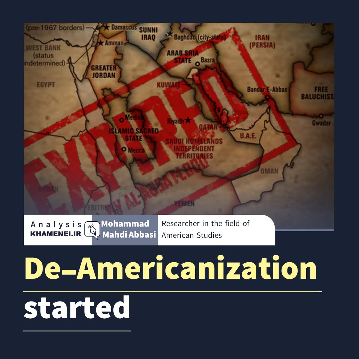 De-Americanization started 📝 Mohammad Mahdi Abbasi, researcher in the field of American Studies #Gaza #Palestine english.khamenei.ir/news/10345