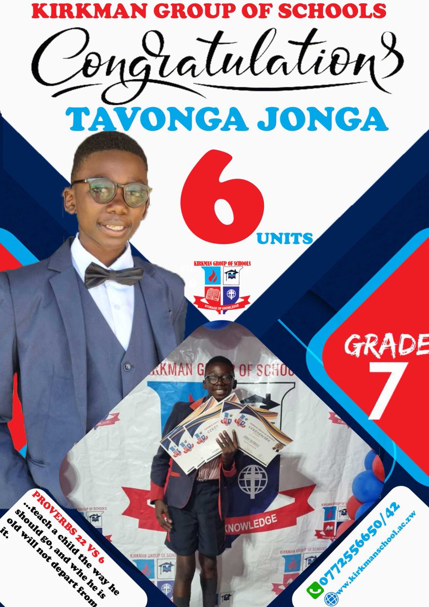 CONGRATULATIONS Tavonga #Proverbs22vs6 #bringingthebestoutofeverychild #2024Enrollment