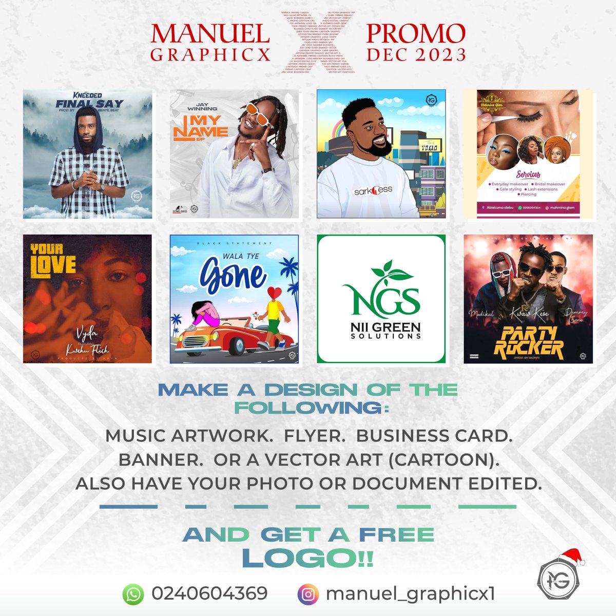 manuelgraphicx's tweet photo. Manuel Graphicx - X PROMO is here!  Make any design and get a FREE LOGO designed for u!
0240604369 https://t.co/vDr6yY44Lb