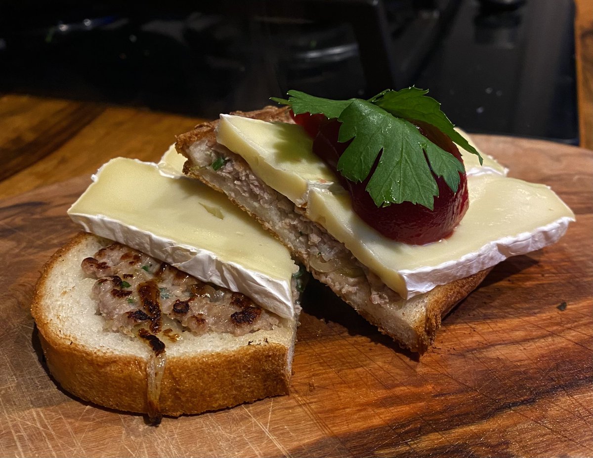 Leftover Turkey sausage roll mince? 
GF toast with Brie and cranberry 
#Foodie #recipe #nofoodwaste