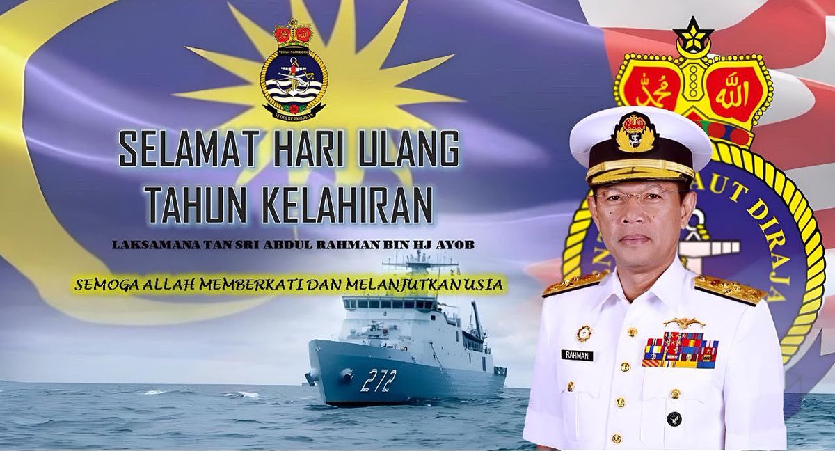 Warga KD TEGUH SAMUDERA mengucapkan Selamat Menyambut Ulang Tahun Kelahiran yang ke-59 kepada Panglima Tentera Laut, YBhg Laksamana Tan Sri Abdul Rahman bin Hj Ayob.

Semoga Allah memberkati dan dipanjangkan umur.

#TeguhBersatu
#UnitedWeStand