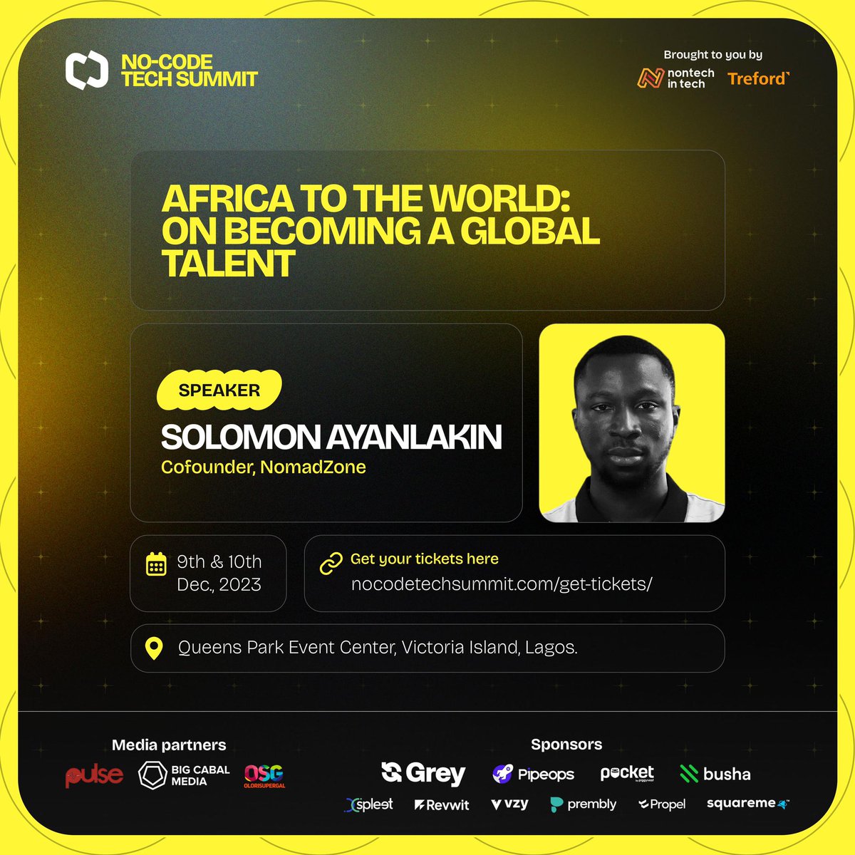 Solomon Ayanlakin <a href="/sia_ibk_/">SIA</a> is a tech entrepreneur and product strategist helping companies build custom technology that increase revenue and optimise operation. He is passionate about the African technology workforce and is currently building <a href="/theNomadZone/">NomadZone</a>, a way for technology